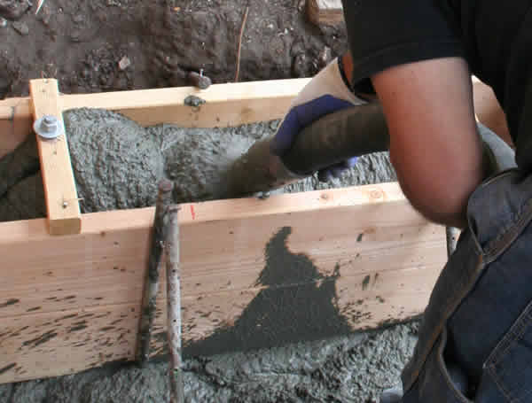 Concrete Being Pumped Into a Form